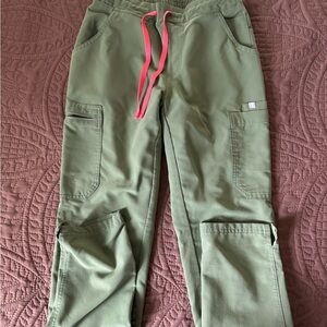 Figs Dark Olive Green Scrubs - Yola Skinny pants